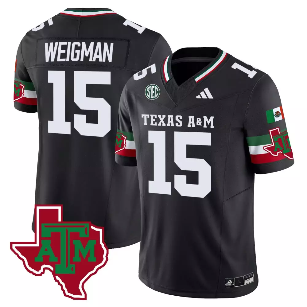 Conner Weigman 15 Texas A&m Jersey Black Men White Green Maroon Red Vapor All Stitched