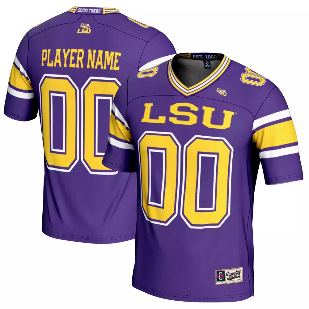 Lsu Jersey Purple Men Gold White All Stitched Vapor