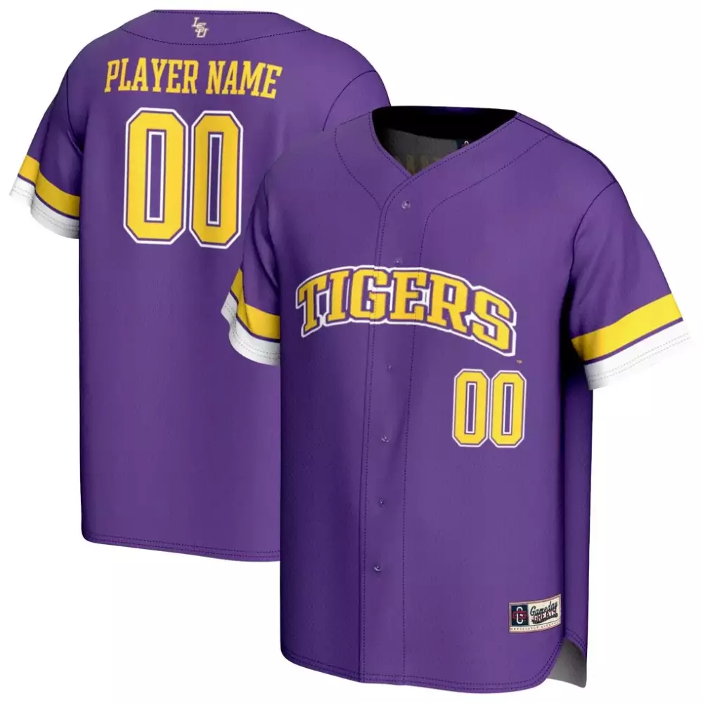 Tigers Jersey Purple Men Yellow White Gameday