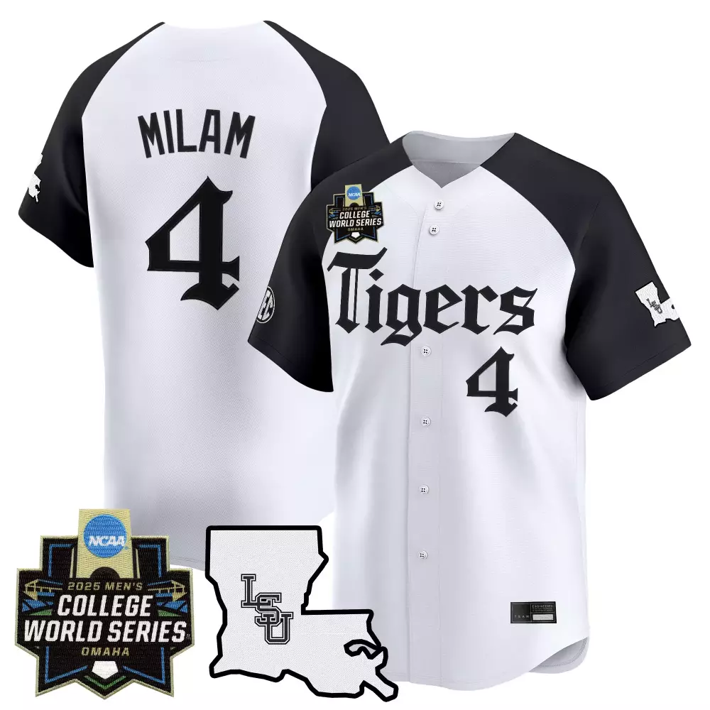 Milan College 4 Lsu Tigers Jersey White 2025 Men's World Series Men Black Vapor