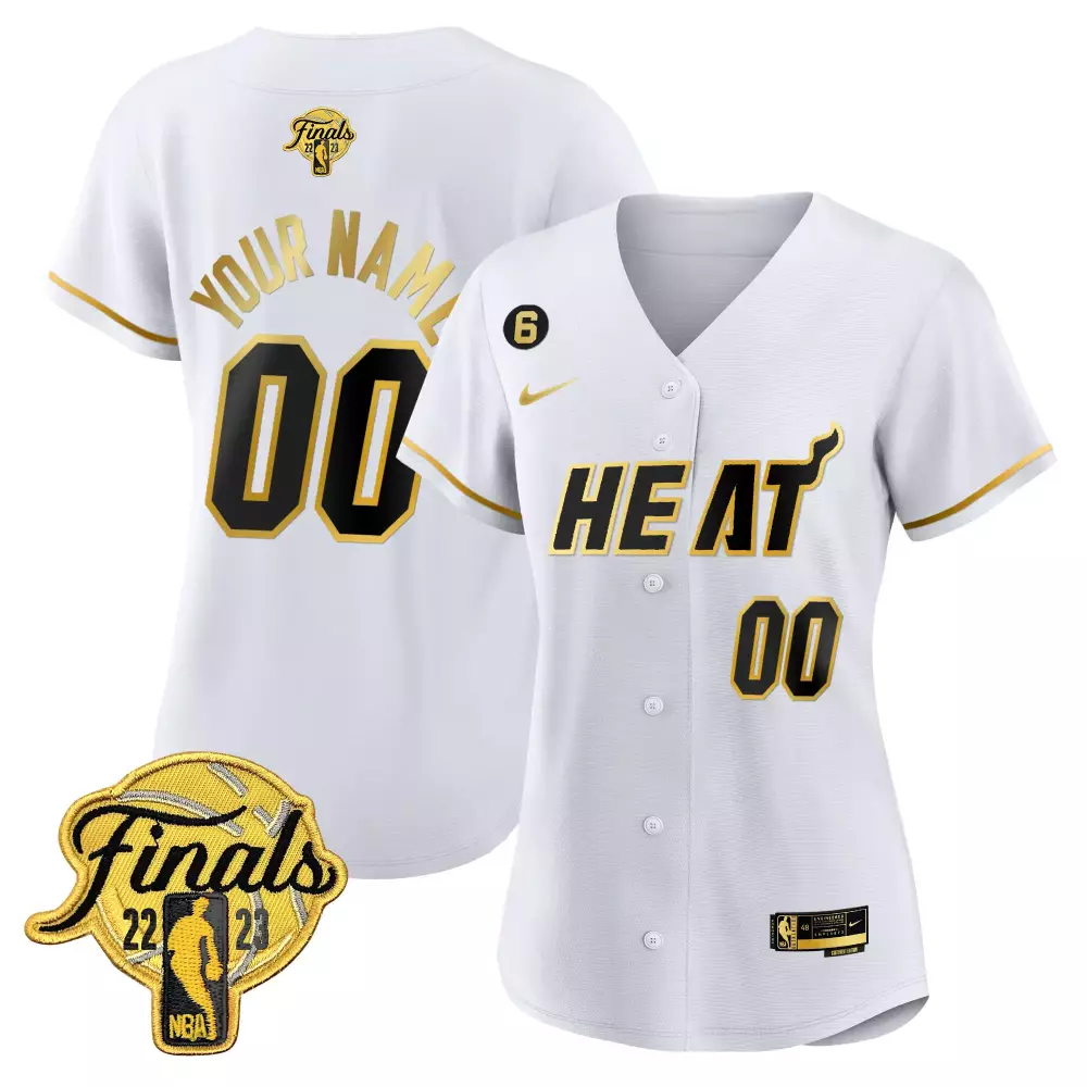 Custom Miami Heat Jersey White Finals 22-23 Men Black Gold All Stitched Vapor