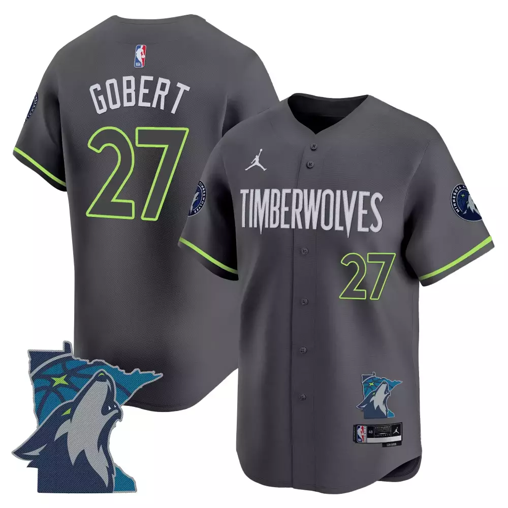 Rudy Gobert 27 Jersey Gray City Connect Minnesota Timberwolves Men Authentic Alternate