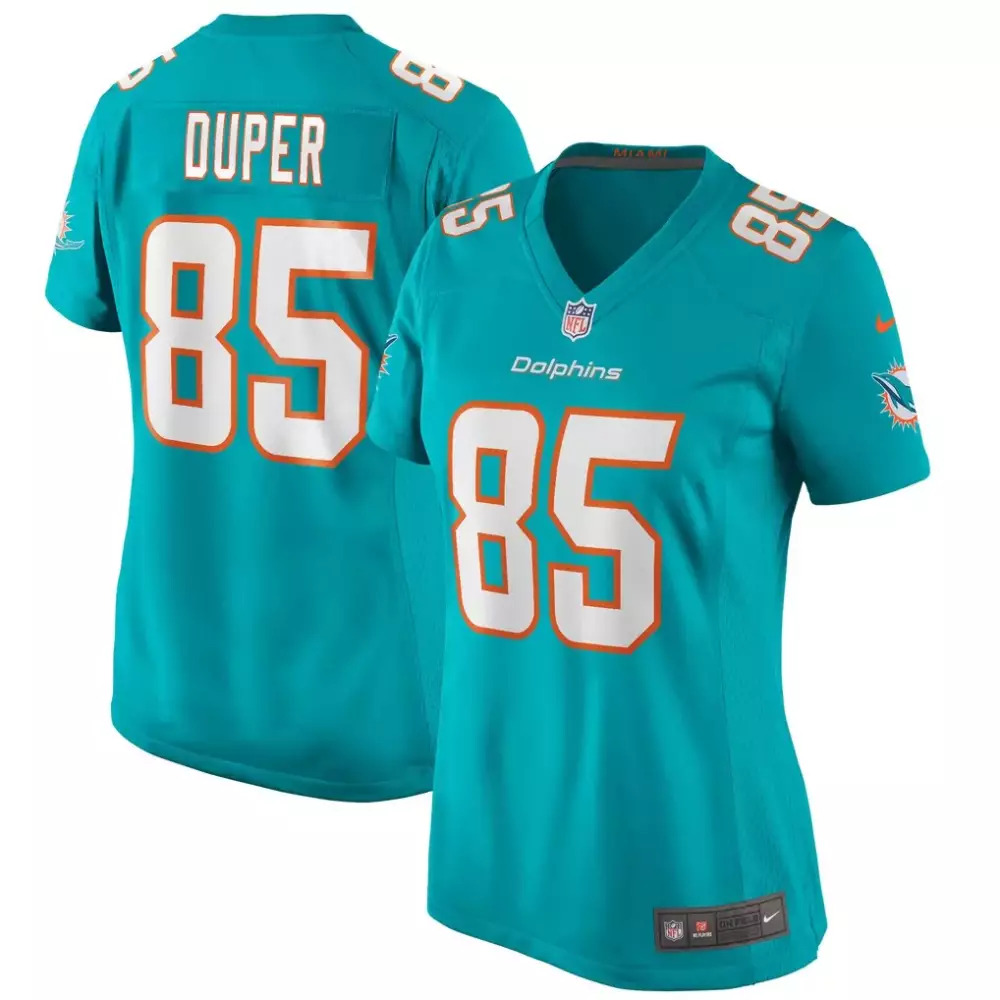 Mark Duper 85 Dolphins Jersey Teal Women Replica White Orange Game Retired