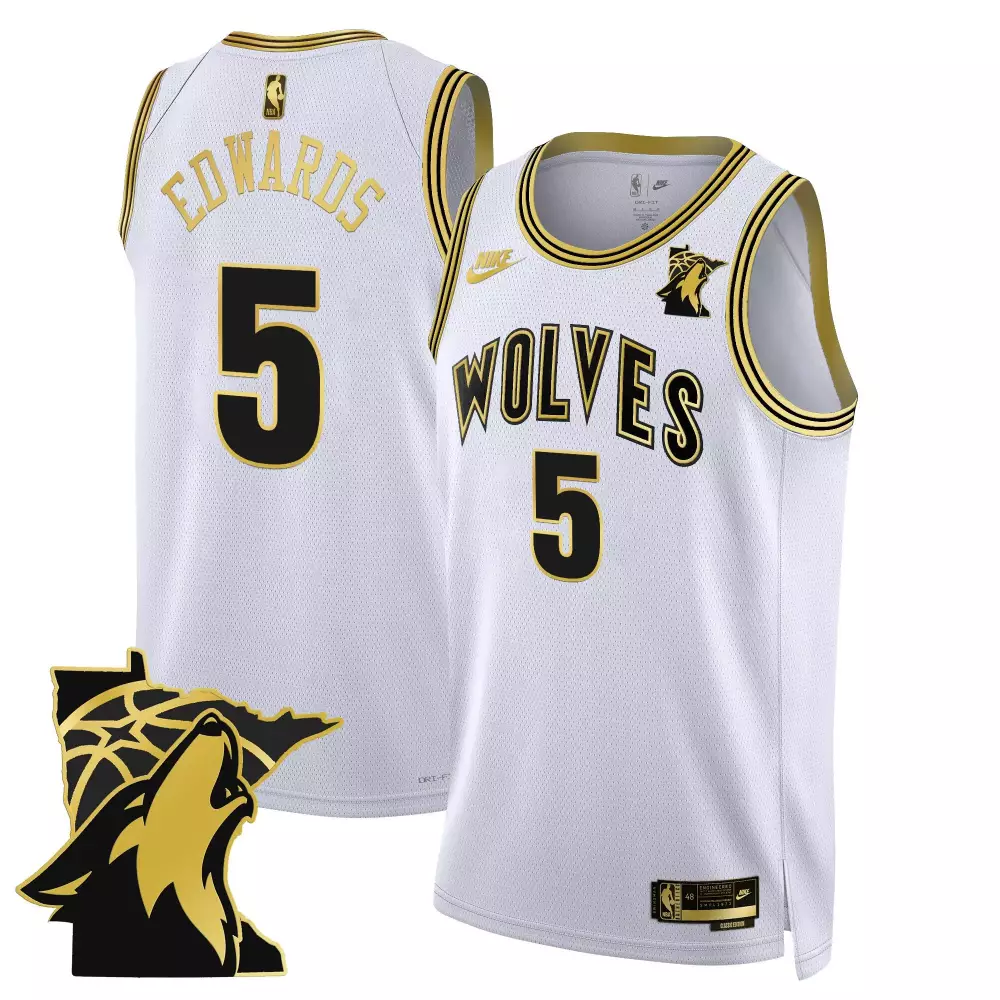 Anthony Edwards 5 Jersey White City Edition Minnesota Timberwolves Men Authentic