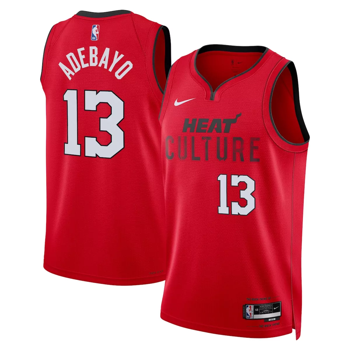 Bam Adebayo 13 Miami Heat Jersey Red Men Black White Unisex