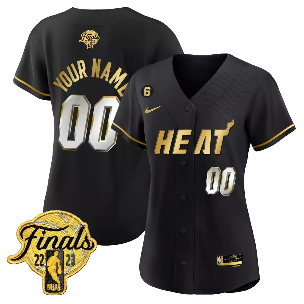Custom Miami Heat Jersey Black Finals 2022-2023 Men Gold All Stitched Vapor