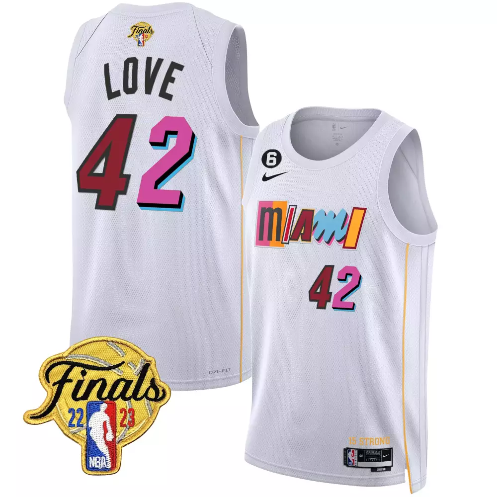 Love 42 Miami Heat Jersey White NBA Finals 2022-2023 2023 Men Alternate Maroon Pink