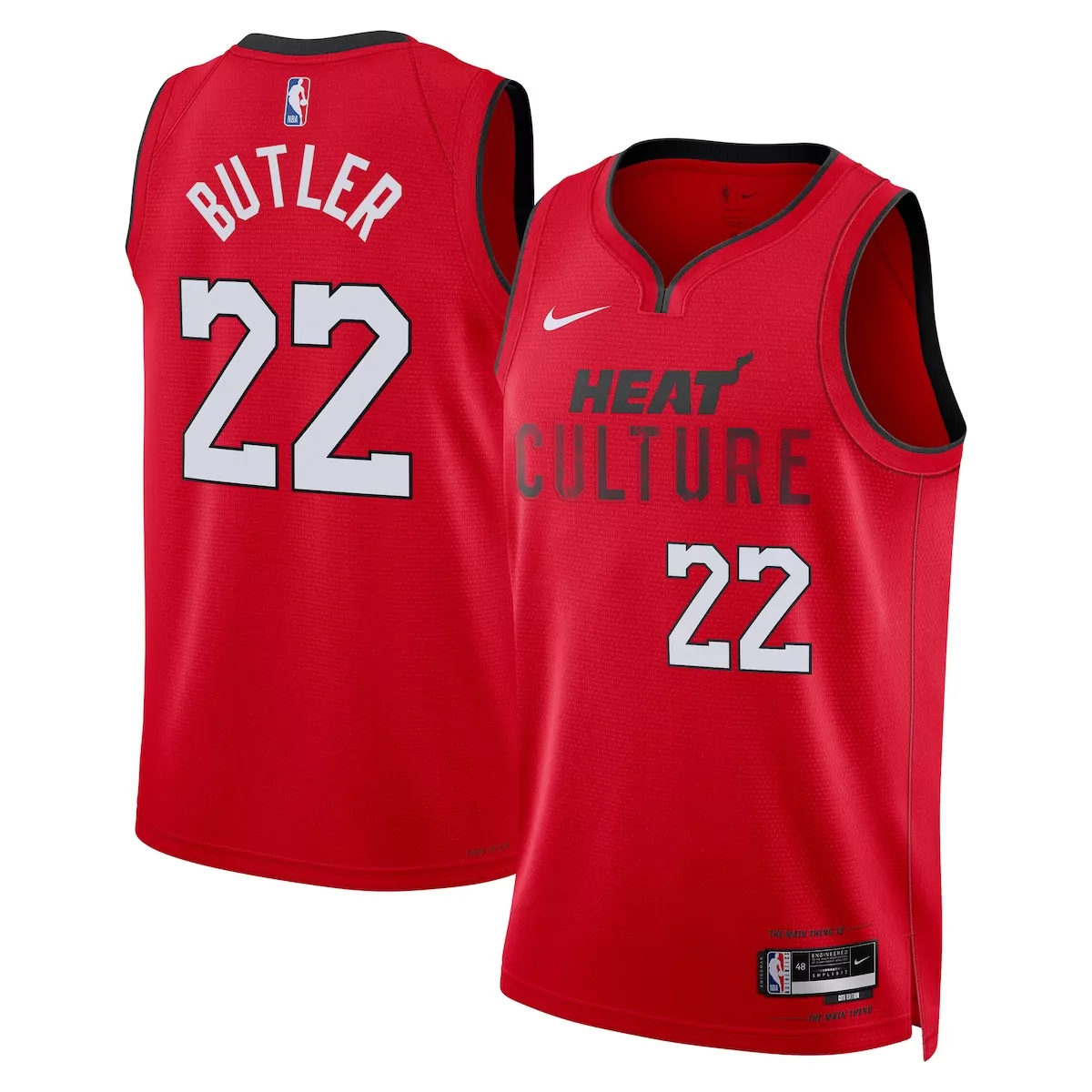 Jimmy Butler 22 Miami Heat Jersey Red Culture Men Black White Unisex