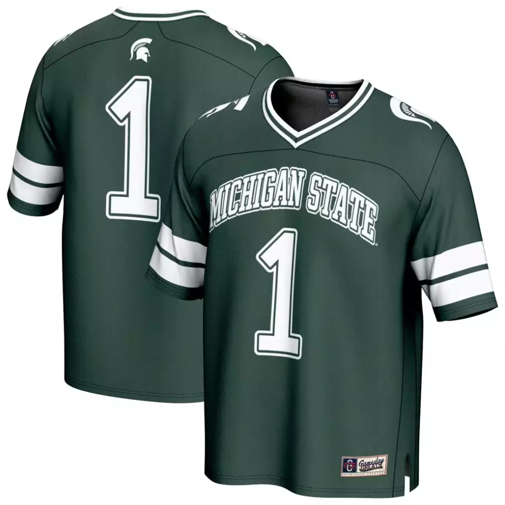 Michigan State 1 Jersey Green White Gameday Fashion