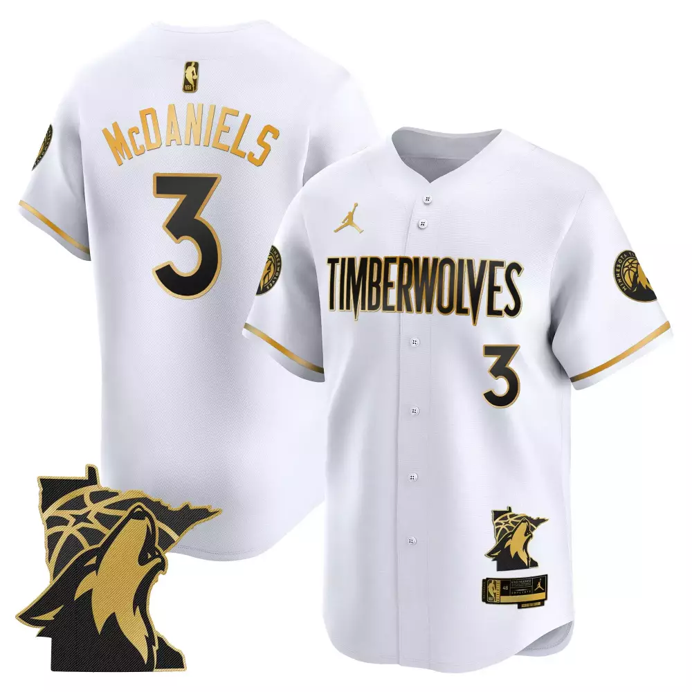 Jaden Mcdaniels 3 Jersey White City Connect Minnesota Timberwolves Outline Wolf Men