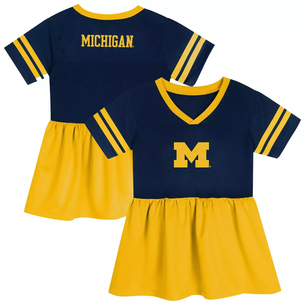 Dress Michigan Wolverines Jersey Navy Kids T-shirt Yellow All Stitched Vapor