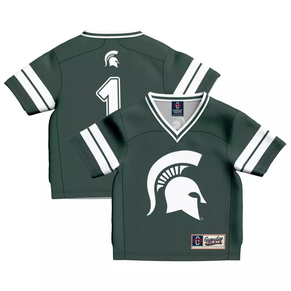 Msu 1 Michigan State Spartans Jersey Green Kids White All Stitched Vapor