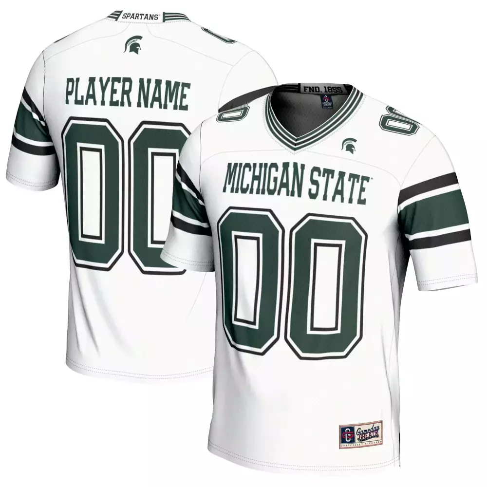 Michigan State Spartans Jersey White Men Green Black All Stitched Vapor