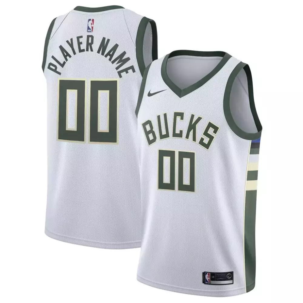 Milwaukee Bucks Jersey White Null Men Stitched Alternate Forest Green Cream Swingman