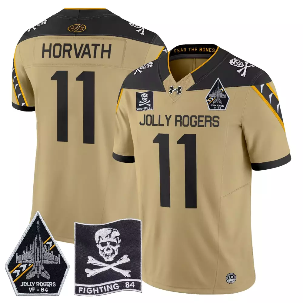 Horvath Midshipmen 11 Jersey Tan Jolly Rogers VF-84 Fighting 84 Skull Crossbones