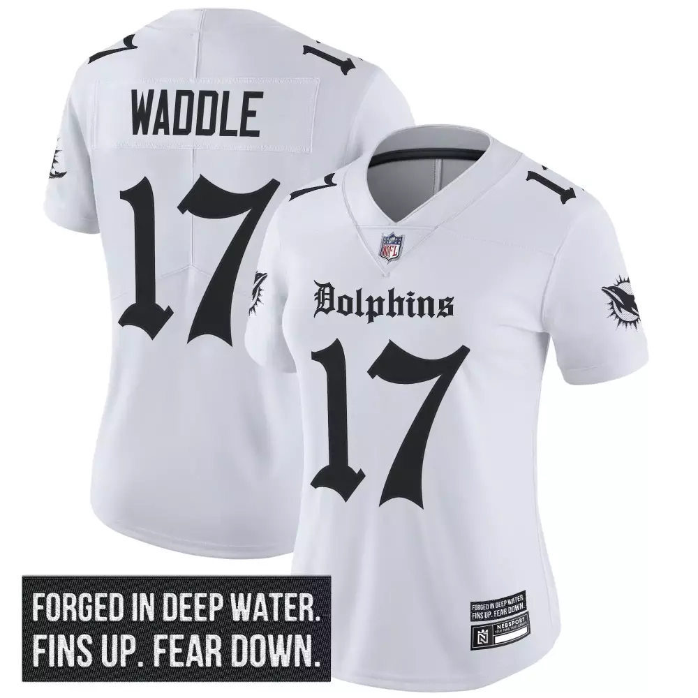 Anderson Deep 17 Dolphins Jersey White Women Standard Black Vapor Stitched Embroidered