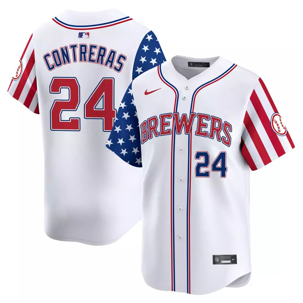 William Contreras 24 Jersey White City Connect Milwaukee Brewers Men Authentic Split