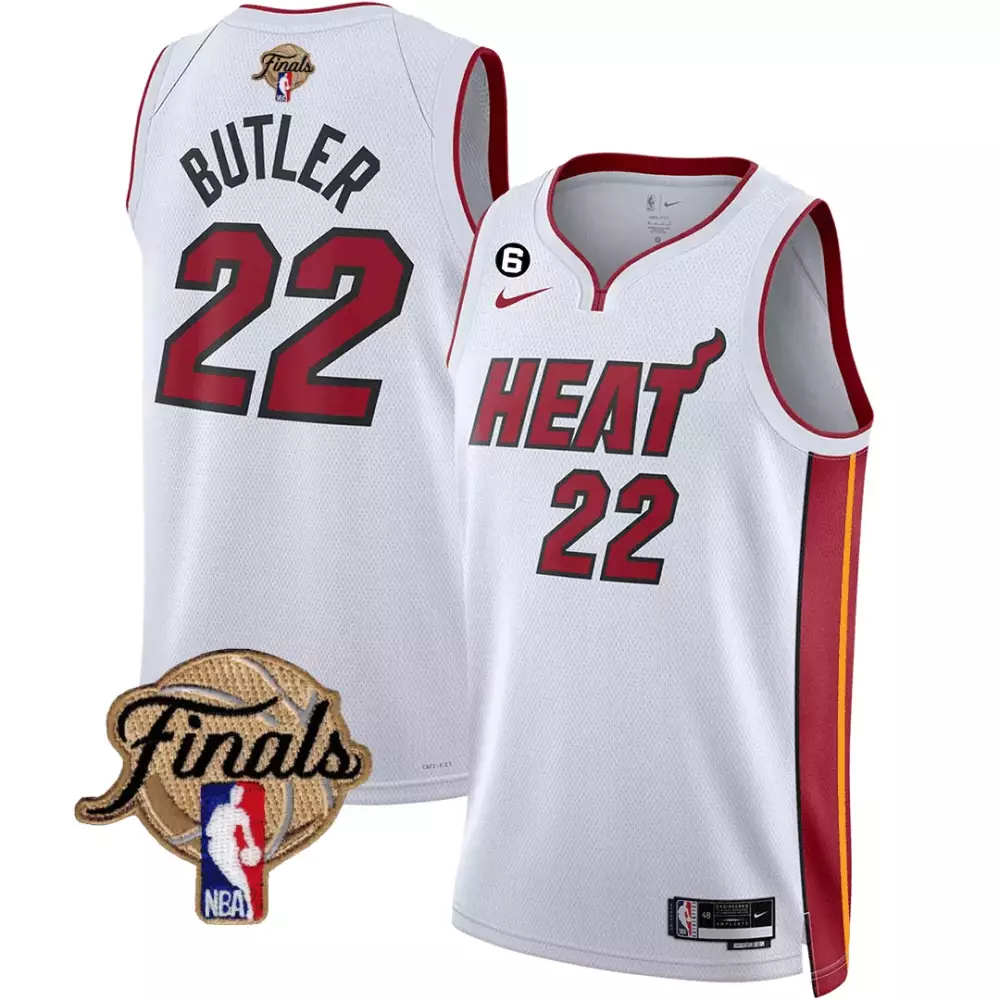 Jimmy Butler 22 Heat Jersey White Finals 2023 Men Red Yellow All Stitched
