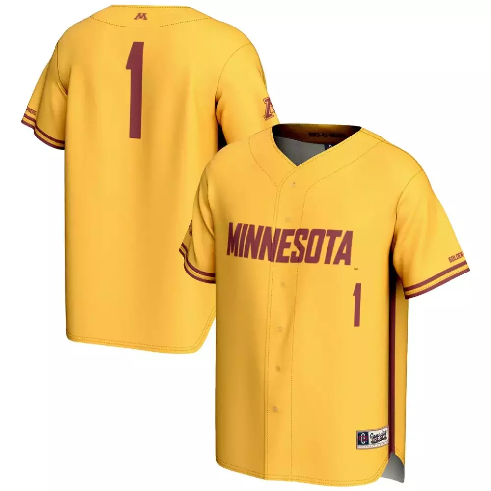 Minnesota Golden Gophers 1 Jersey Gold Men Stitching Maroon Gameday
