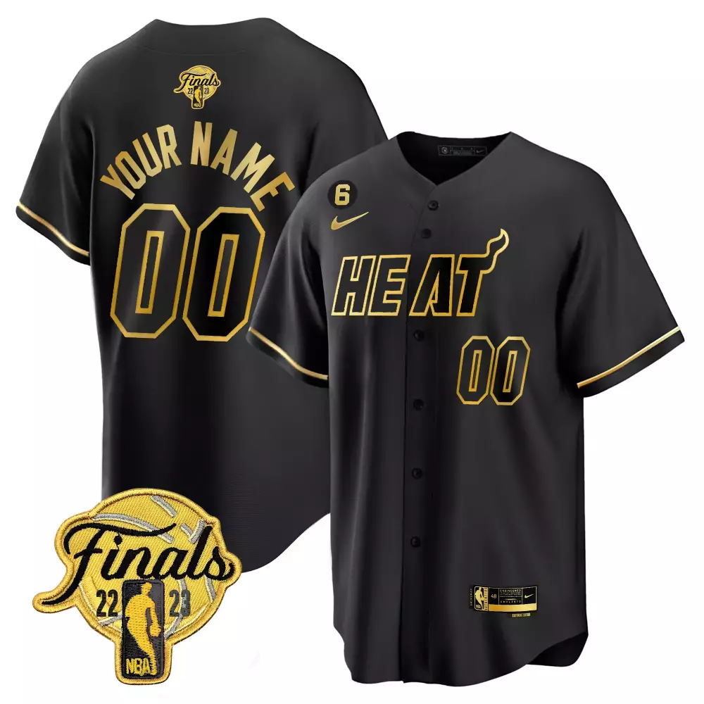 Custom Miami Heat Jersey Black Finals 22-23 Men Gold All Stitched Vapor