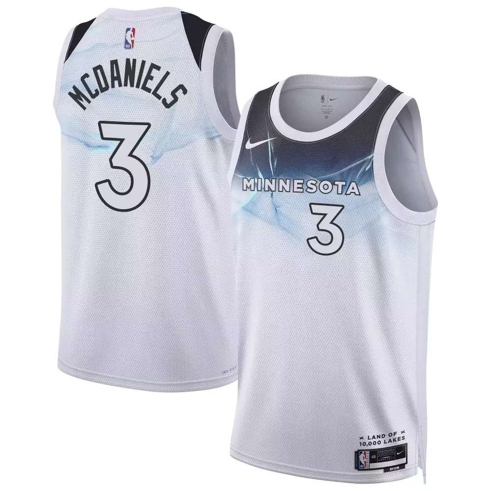Jaden Mcdaniels 3 Jersey White Minnesota Timberwolves Men Authentic Alternate Custom Design