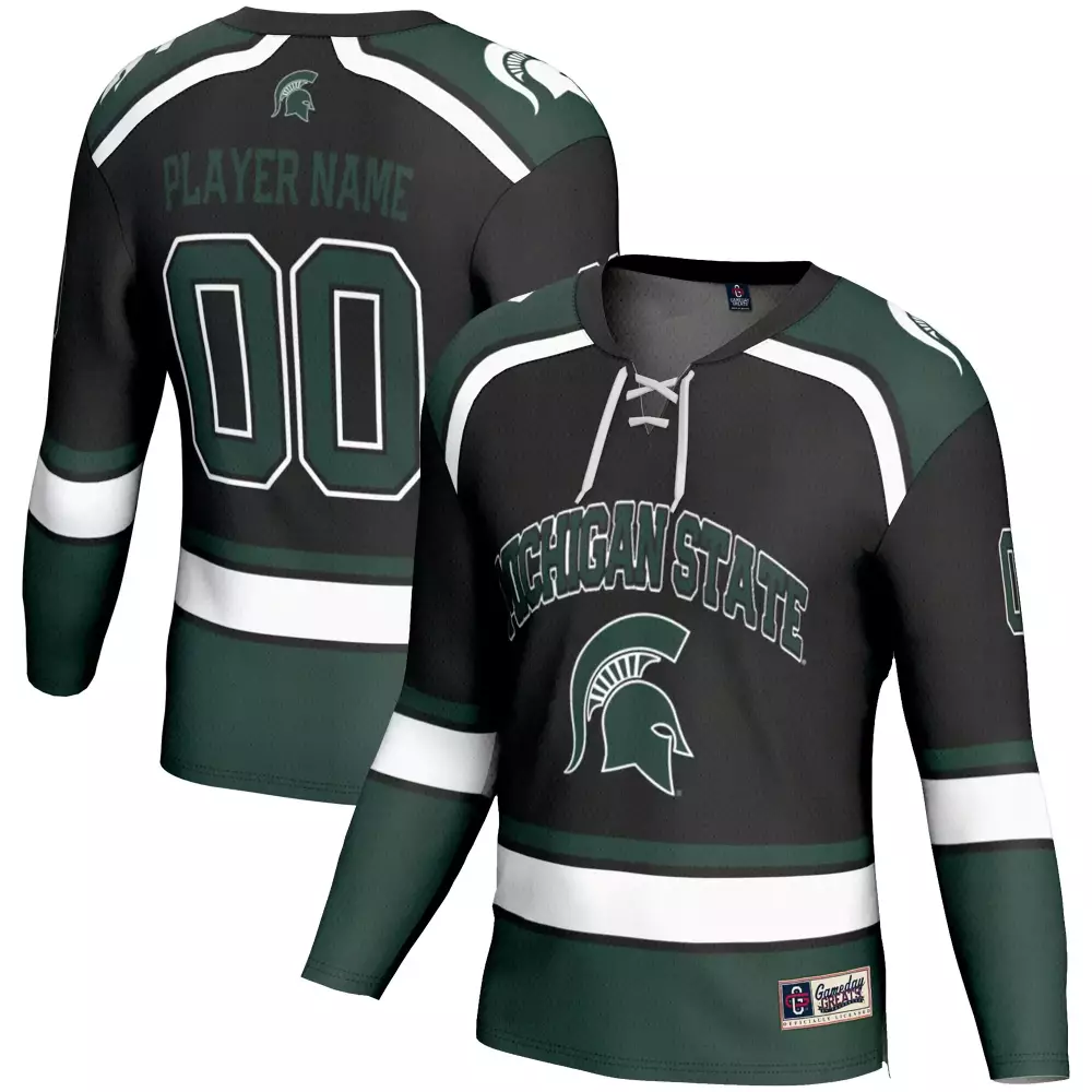 Michigan State Jersey Black Men White Green All Stitched Vapor