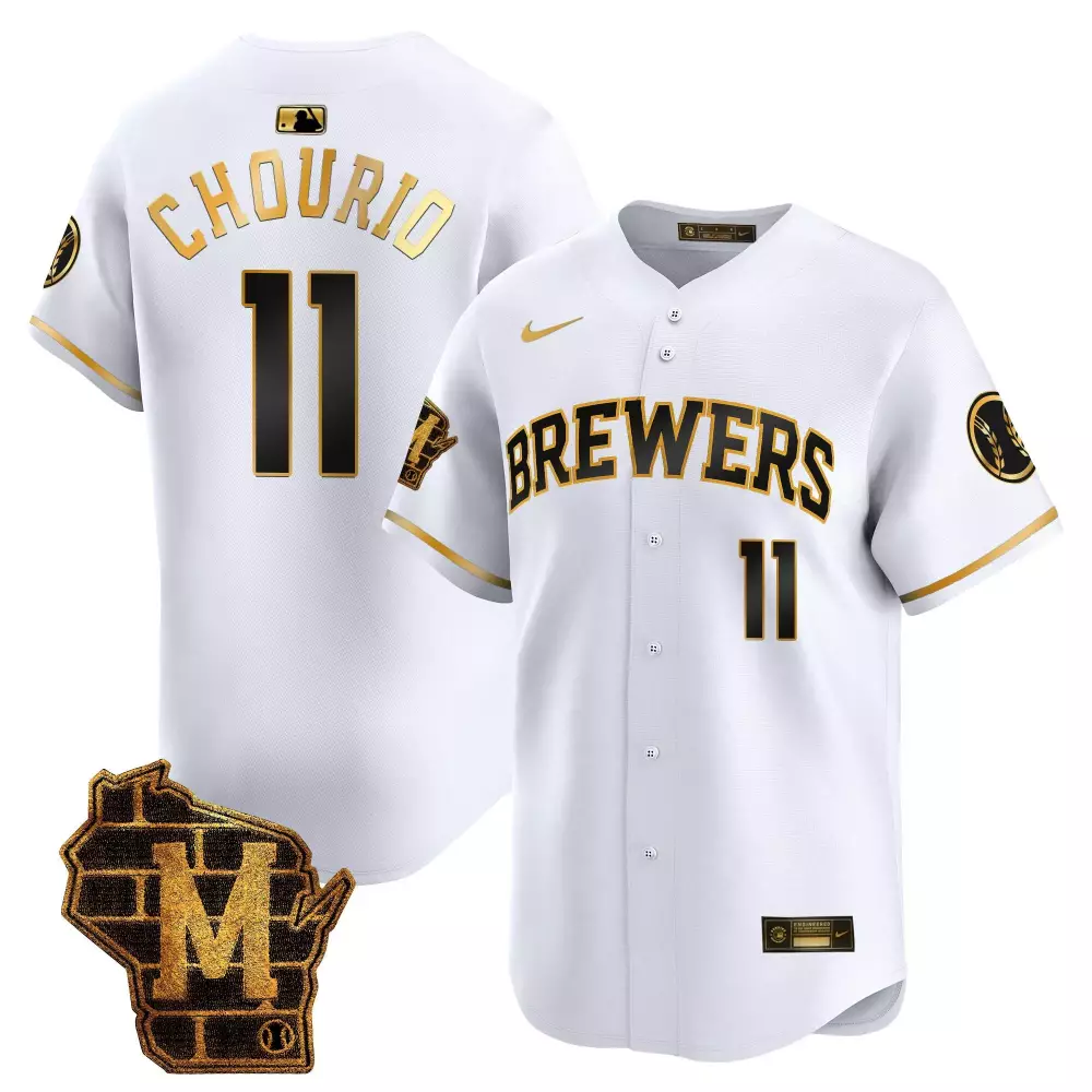 Jackson Chourio 11 Jersey White City Connect Milwaukee Brewers Wisconsin 'm' Men