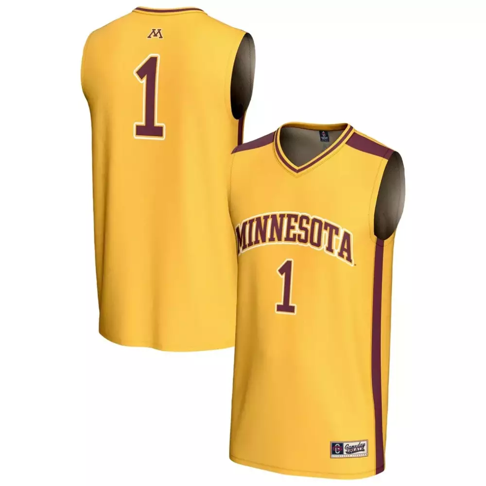 Custom Minnesota Golden Gophers 1 Jersey Yellow Null Men Replica Maroon Gameday Fashion