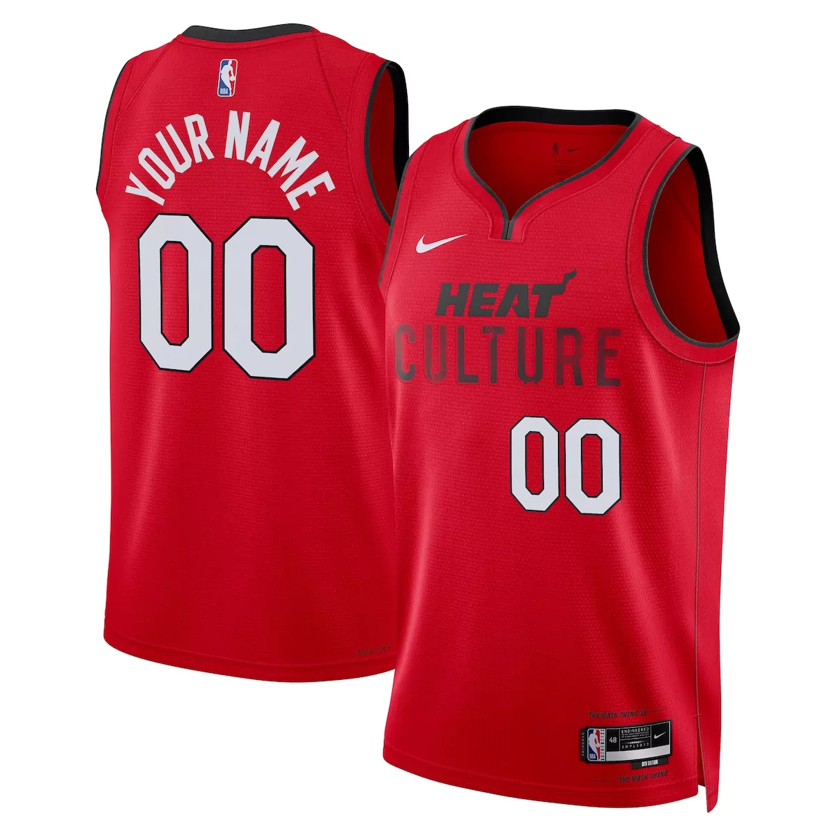 Custom Miami Heat Jersey Red City Edition Men Black Unisex