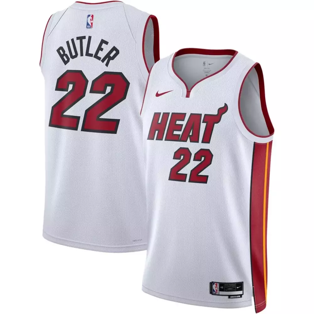 Jimmy Butler 22 Heat Jersey White Men Red Yellow Unisex Swingman
