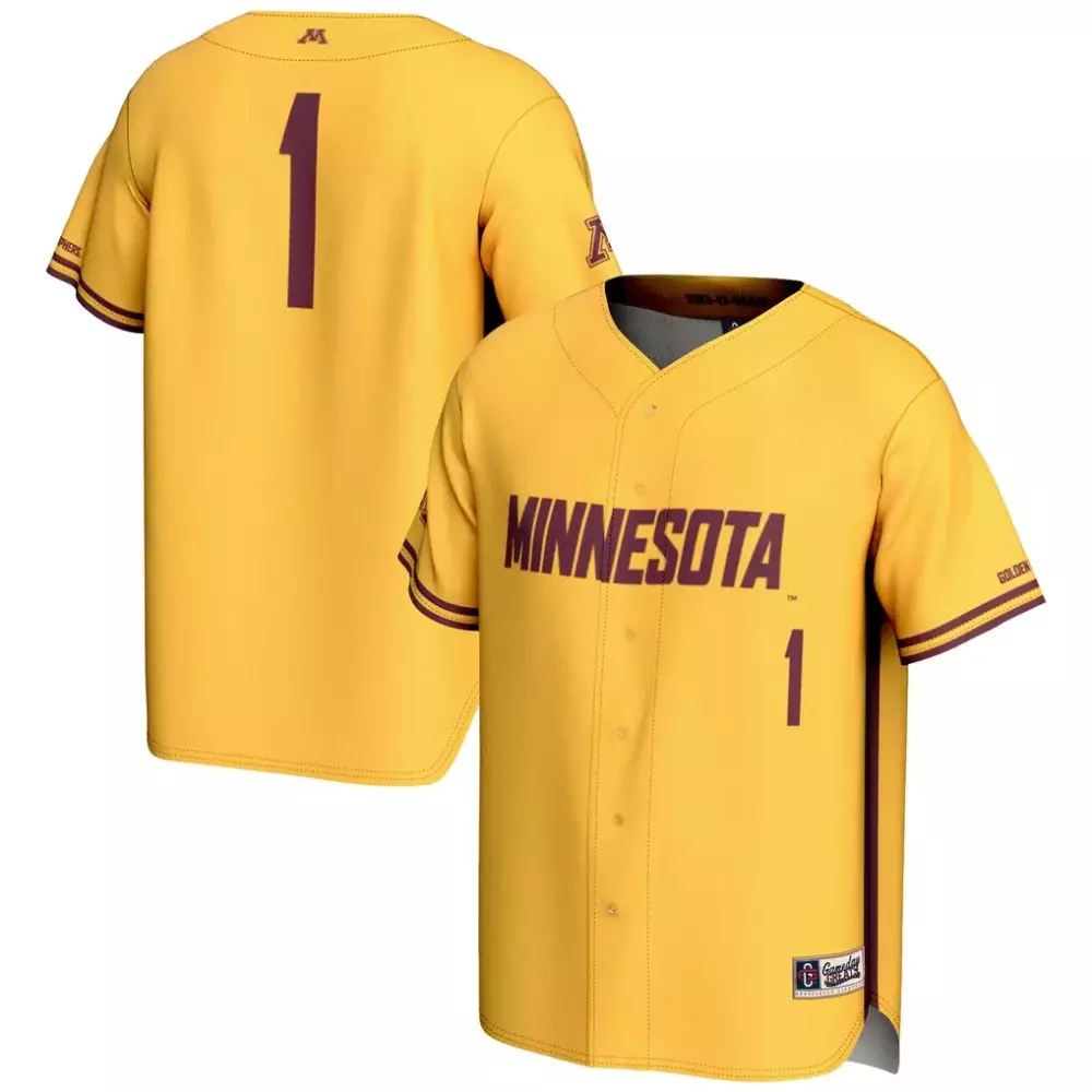 Minnesota Golden Gophers 1 Jersey Gold Men Stitched Maroon Gameday