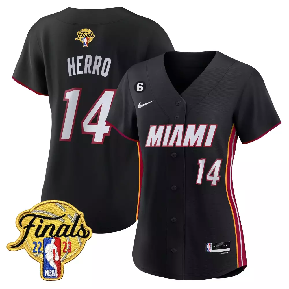 Tyler Herro 14 Miami Heat Jersey Black NBA Finals 2023 Men White Red Yellow All Stitched