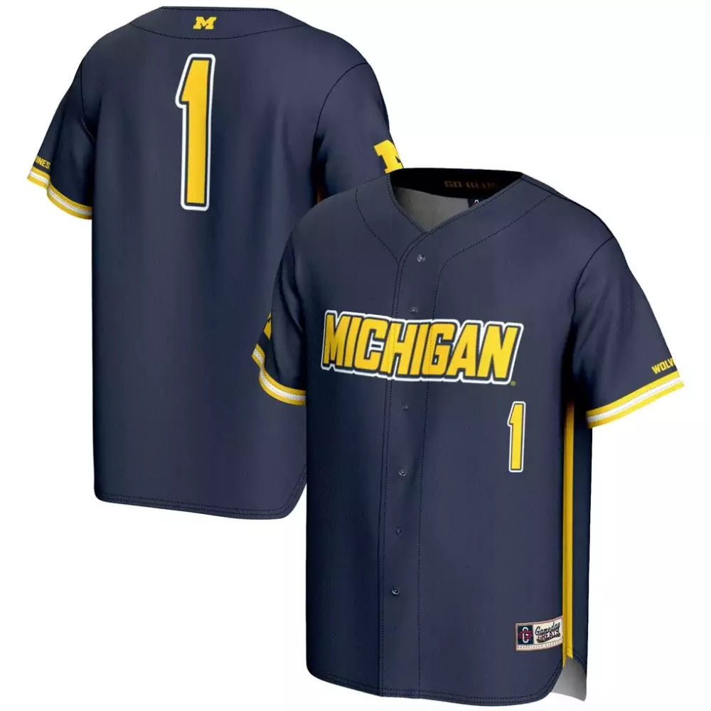 Michigan 1 Jersey Navy Wolverines Men Yellow White Gameday Fashion
