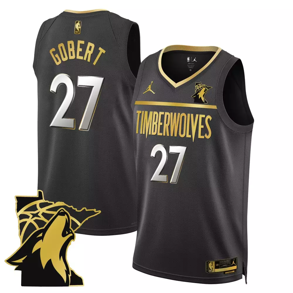 Rudy Gobert 27 Jersey Black Gothic Sin City Minnesota Timberwolves Men Authentic