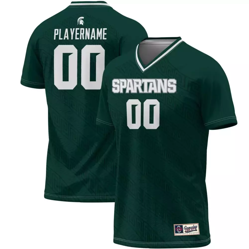Michigan State Spartans Jersey Green Men White Gameday
