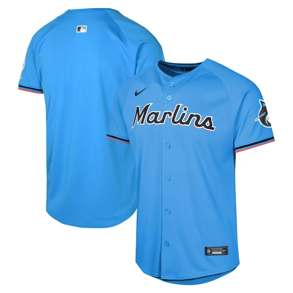 Miami Marlins Jersey Blue Men Black Orange White Alternate Limited