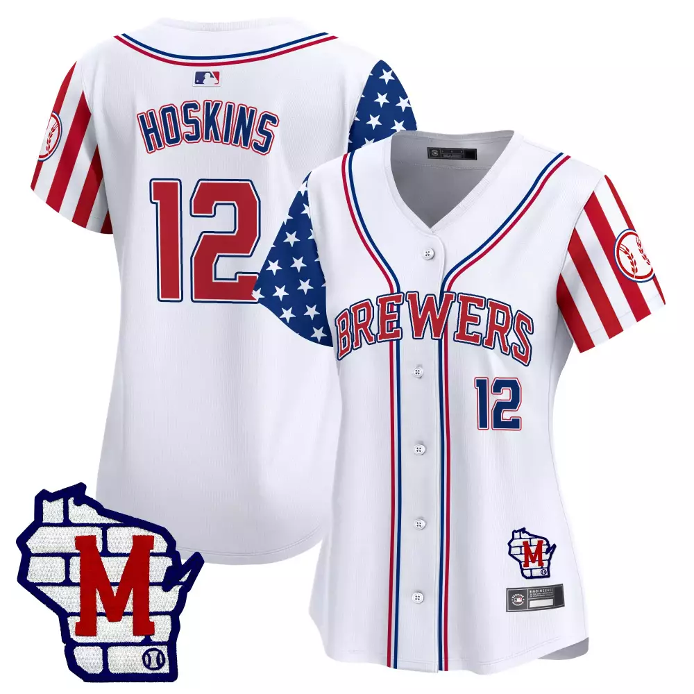 Hoskins Independence 12 Jersey White City Connect Milwaukee Brewers Women Stitched