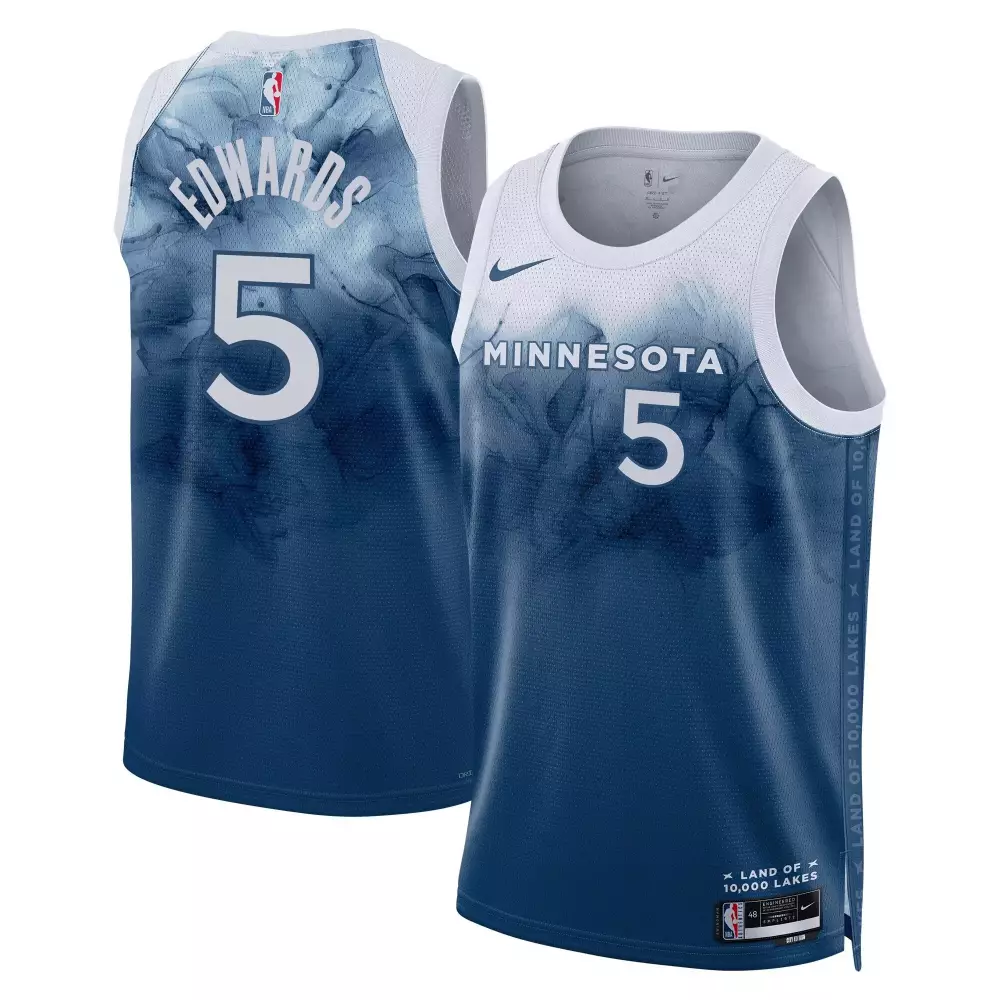 Anthony Edwards 5 Jersey Blue North Star Minnesota Timberwolves Men Authentic Alternate