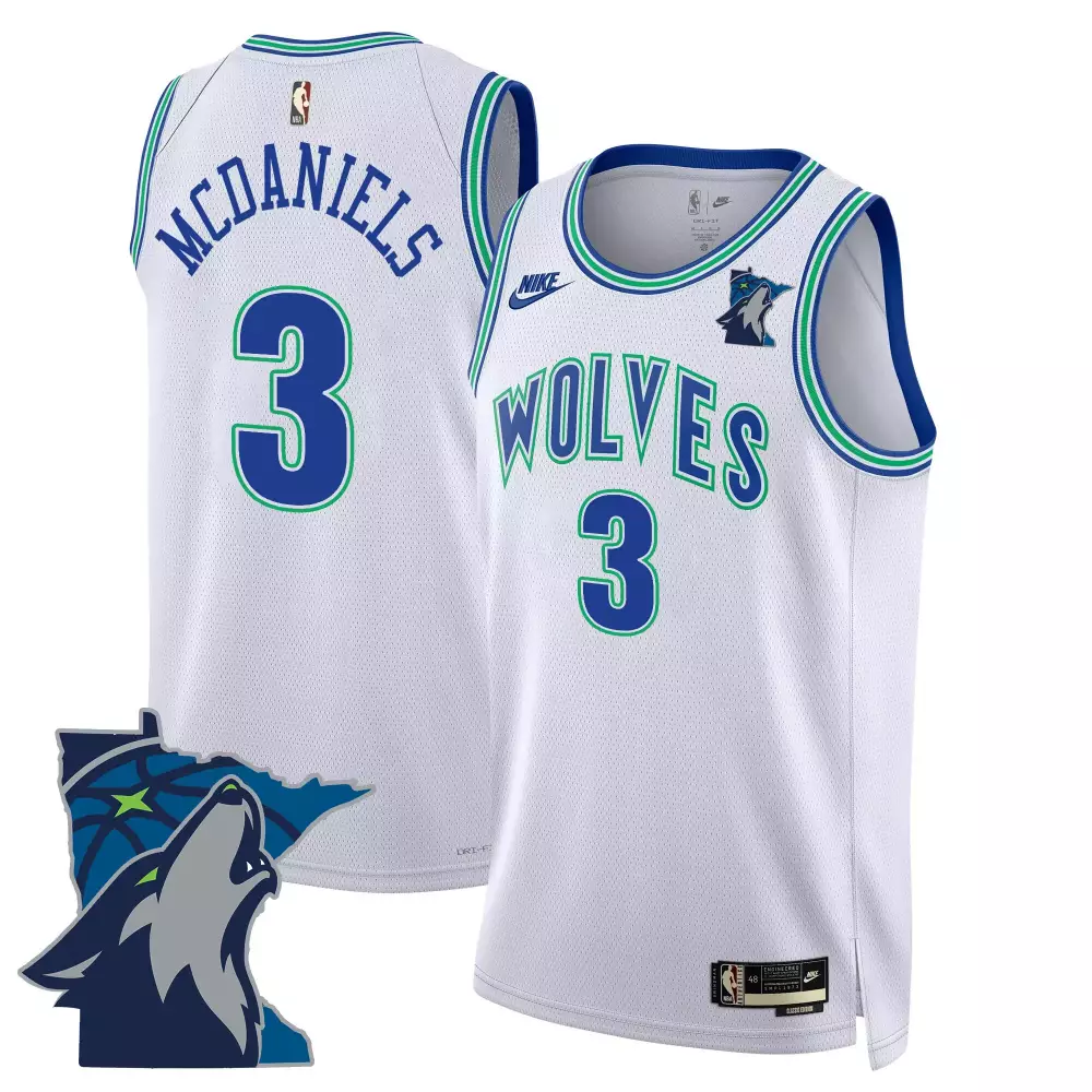Jaden Mcdaniels 3 Jersey White Minnesota Timberwolves Men Authentic Alternate Blue