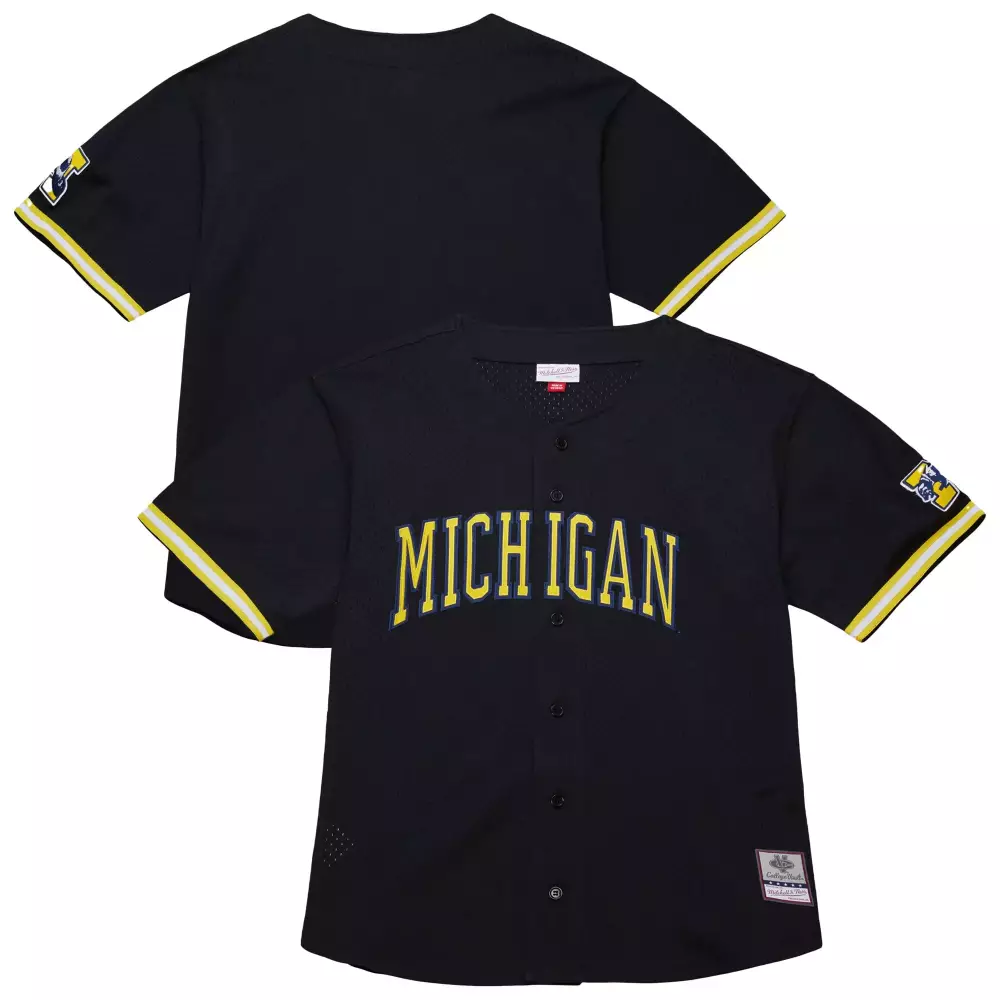 Michigan Jersey Navy Yellow White All Stitched Vapor