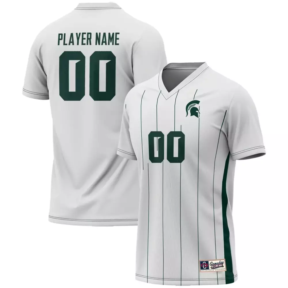 Michigan State Spartans Jersey White Men Dark Green Gameday Unisex