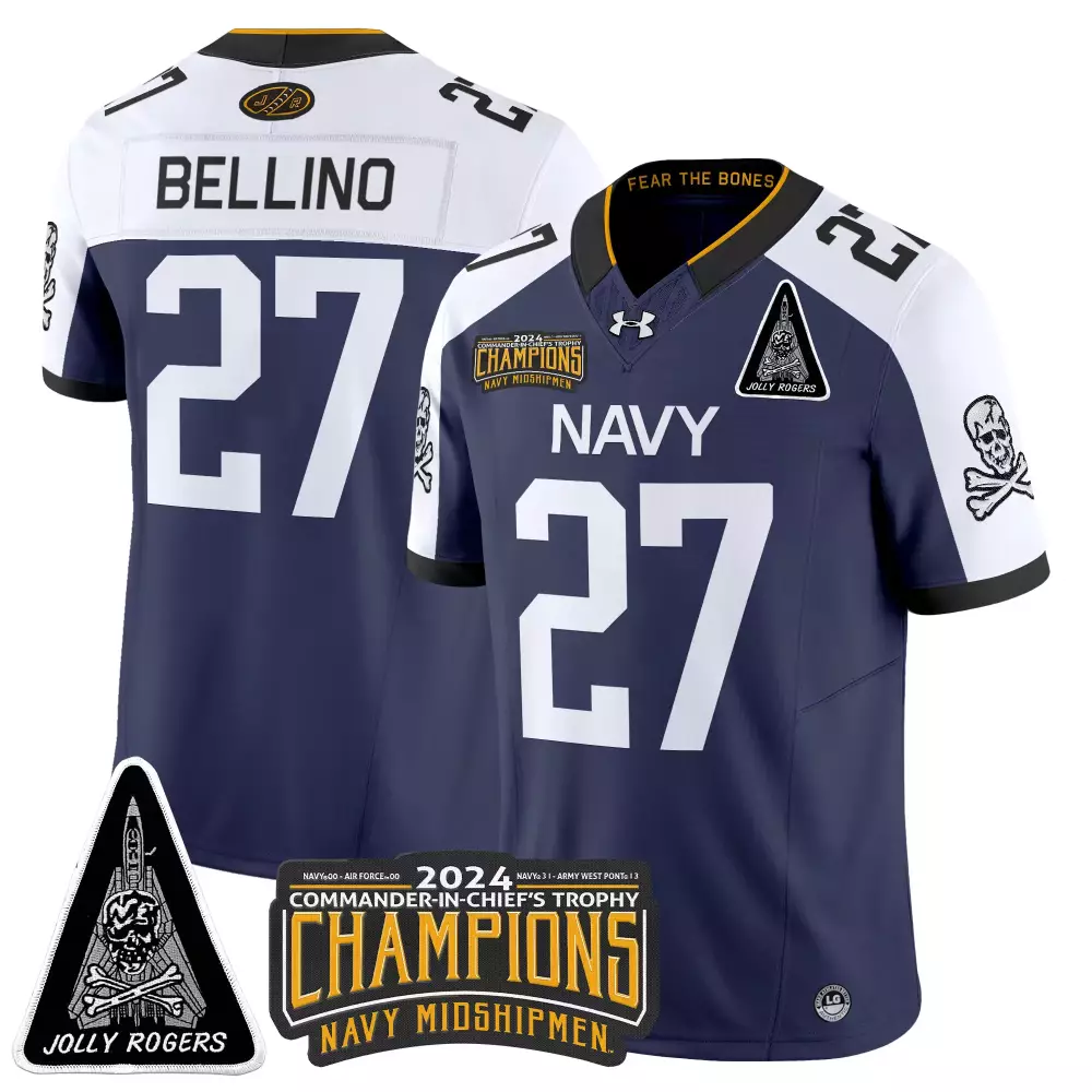 Bellino Midshipmen 27 Jersey Navy Jolly Rogers Commander-in-chief's Trophy 2024 Men