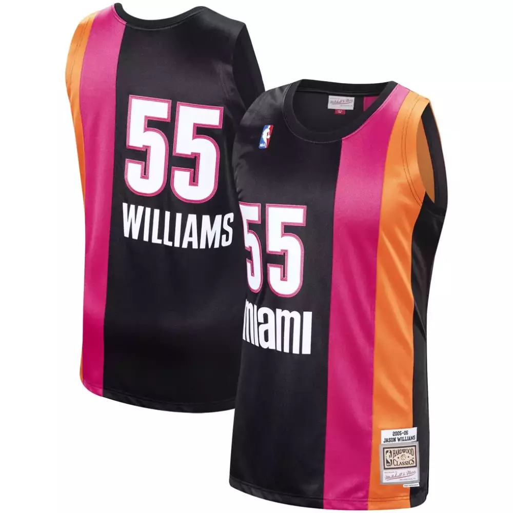 Jason Williams 55 Miami Jersey Black 2005-06 Hardwood Classics Men Split Design Pink