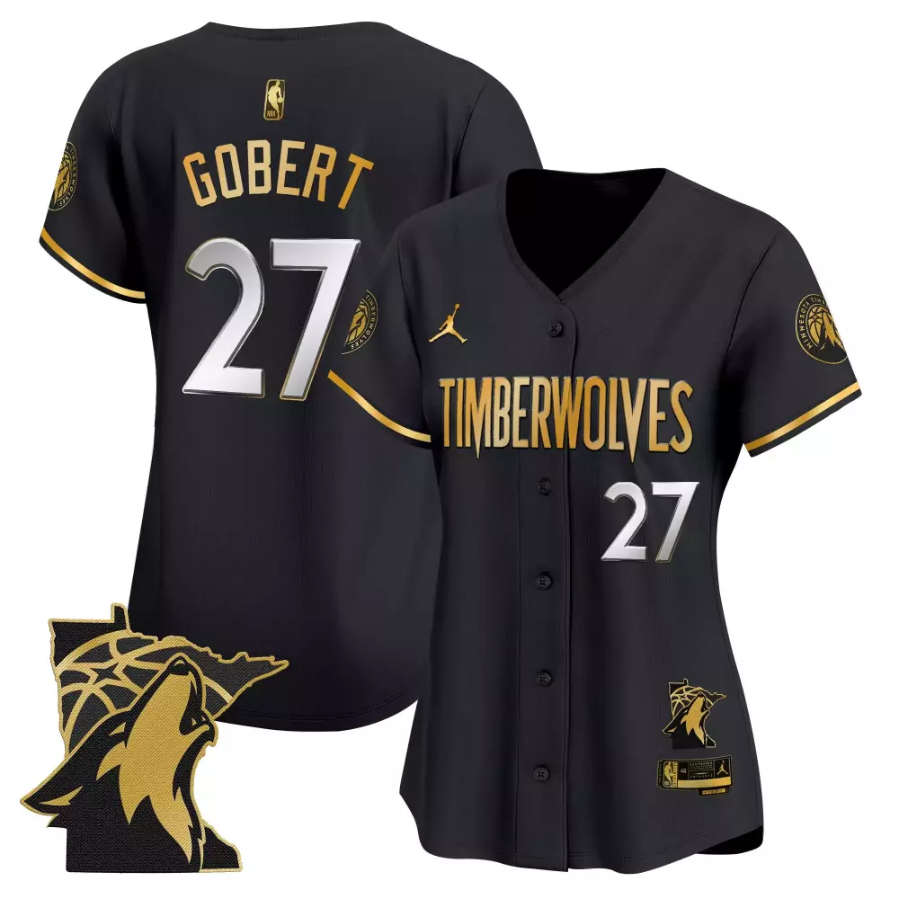 Rudy Gobert 27 Jersey Black City Connect Minnesota Timberwolves State Men Stitched
