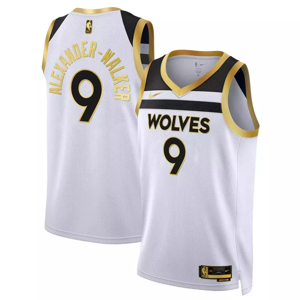 Alexander Walker 9 Jersey White Minnesota Timberwolves Men Authentic Alternate Black