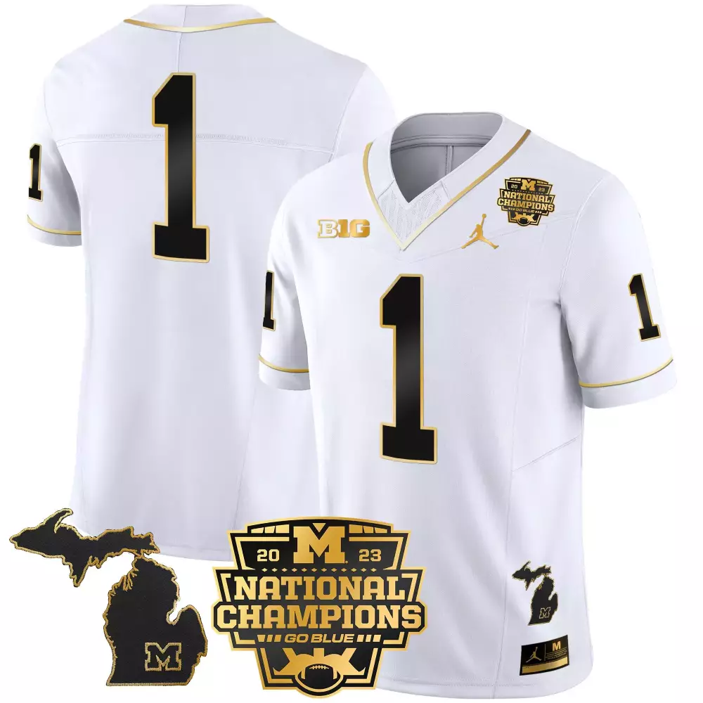 Roman Wilson 1 Jersey White National Champions Michigan Wolverines 2023 Jumpman Men