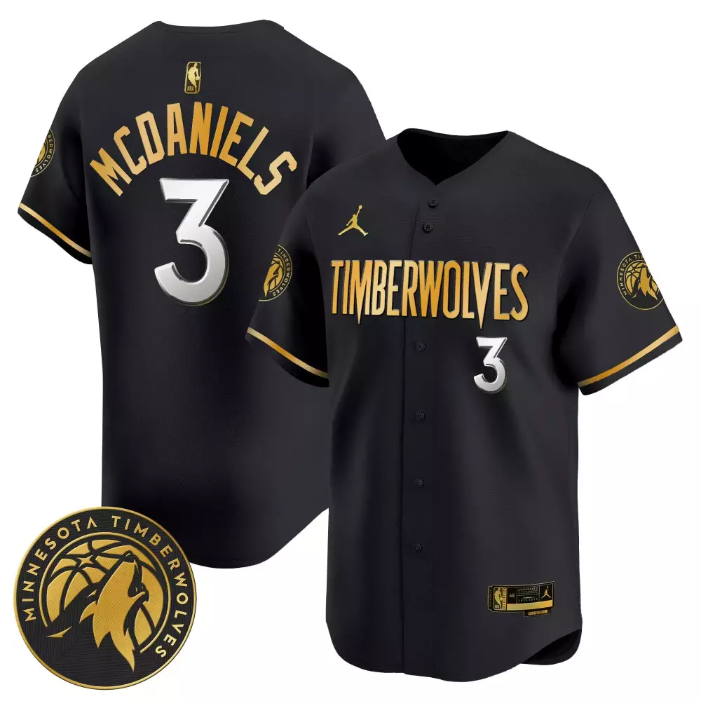 Jaden Mcdaniels 3 Jersey Black City Connect Minnesota Timberwolves Men Authentic