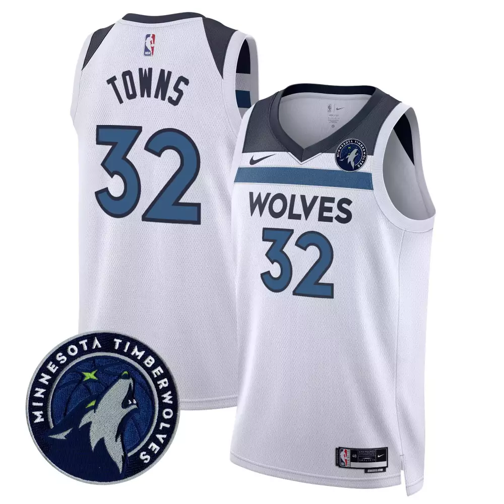 Karl-anthony Towns 32 Jersey White Minnesota Timberwolves Men Stitched Alternate