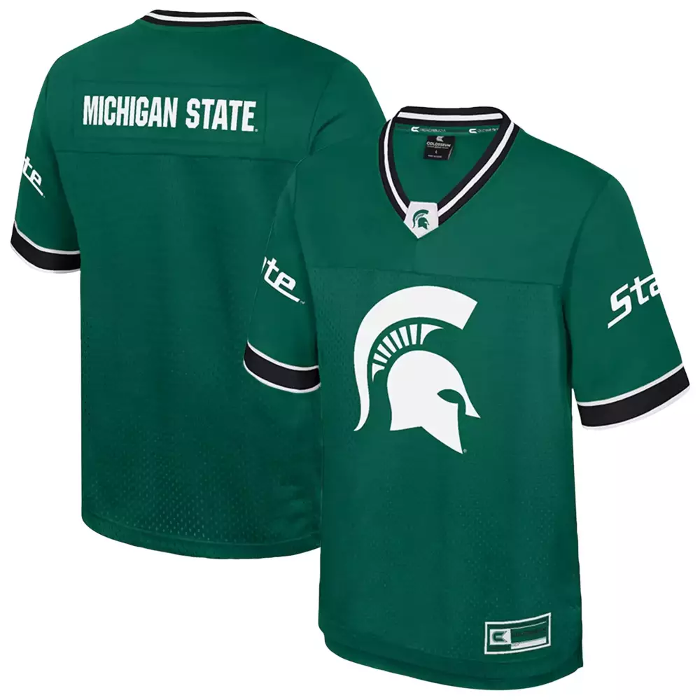 Spartans Michigan State Jersey Green White Black All Stitched Vapor