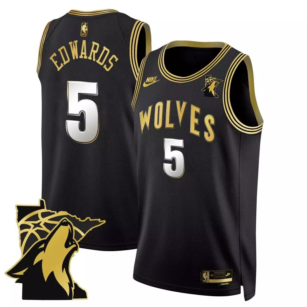 Anthony Edwards 5 Jersey Black Gothic Sin City Minnesota Timberwolves Men Authentic